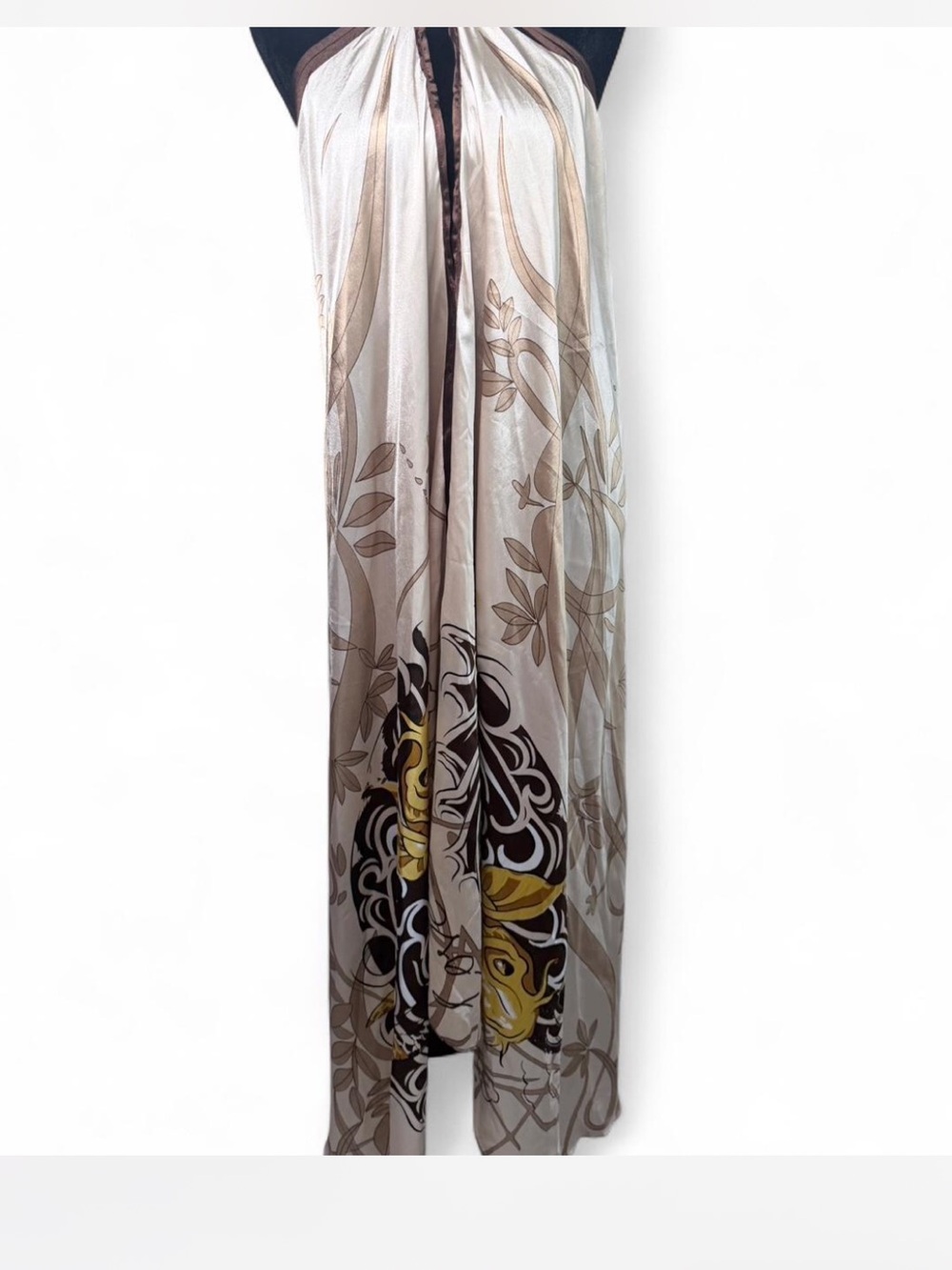 Y2K My Choice Koi Fish Halter Maxi Dress Open Back Boho One Size